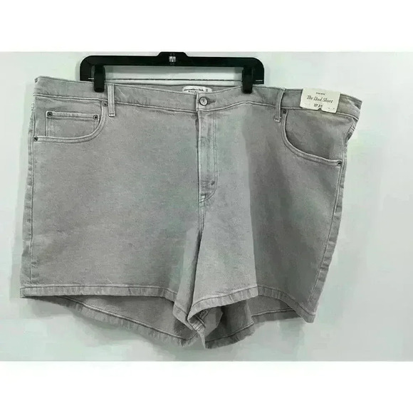 Abercrombie & Fitch High Rise The Dad Short In Gray Women's Size 37 - Picture 1 of 4